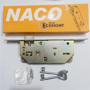 قفل درب چوبی کلیدی اتاق خواب ناکو اکونومی NACO به همراه پیچ