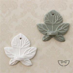 جا شمعی سرامیکی دیواری دستساز  رنگ سفید 2عدد