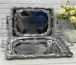 سینی 2 تیکه نقره ای یونی هوم 719C