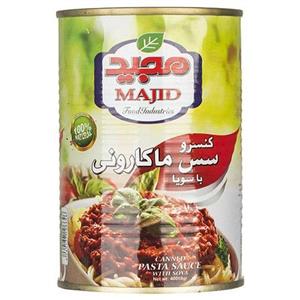 کنسرو سس ماکارونی با سویا مجید مقدار 180 گرم Majid Canned Pasta Sauce 