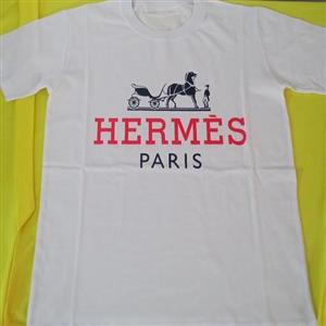 تیشرت سفید هرمس پاریس.جنس پنبه.سایز60 و 70.تک رنگ