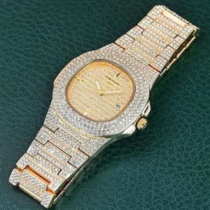 ساعت زنانه و مردانه پتک فیلیپ صفحه طرح دار بدنه استیل نگین Patek Philippe 