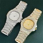 ساعت زنانه و مردانه پتک فیلیپ سایز اسپرت بدنه استیل نگین دار Patek Philippe 