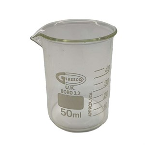 بشر  آزمایشگاهی  پیرکس مدل beaker  ظرفیت 50 میلی لیتر