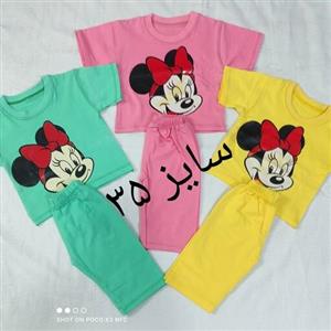 تیشرت شلوارک دخترانه میکی ماوس در رنگ ها و سایز های مختلف