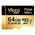 Vicco man microSDHC  Final 600X  UHS-I U3 90MBps 64GB