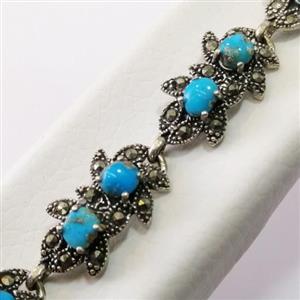 دستبند نقره با نگین فیروزه اصل نیشابور (کد 358)