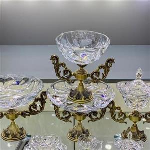 سرویس ظروف پذیرایی12نفره 42پارچه بوگاتی پایه شاخه ای شفاف