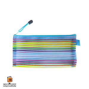 جامدادی و کیف آرایش توری زیپ دار رنگ آبی