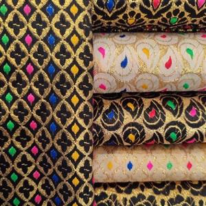 پارچه سوزن دوزی هندی پر کار و بسیار زیبا در 6 رنگ زیبا