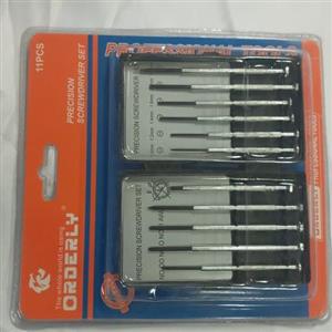 پیچ گوشتی ساعتی ریز بسته 11 عددی برند orderly