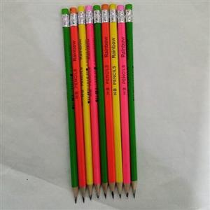 مداد مشکی سه گوش پاکن دار Rainbowچوبی