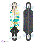 اسکیت برد اوکسلو مدل Longboard 100 Drop Floral Pattern