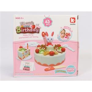 کیک تولد برشی با شمع موزیکال فوتی( 43 تکه)  اسباب بازی