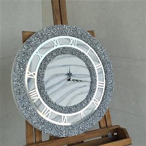 ساعت دیواری رزین طرح نقره ای
