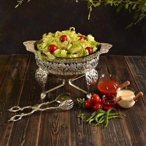 سالاد خوری طرح گل میخک نقره ای 1610 