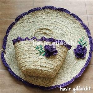 سفره حصیری و زنبیل حصیری ست