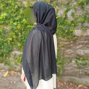 شال حریر کریشه مشکی