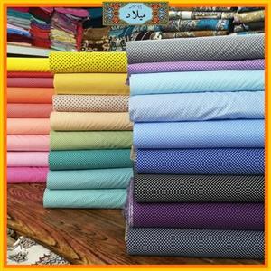 پارچه کتان نخ فیلور اعلا خالدار عرض 90