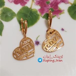 گوشواره ژوپینگ آویز قلبی طرح طلا Xuping قلب طلایی بدون نگین