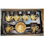 سرویس چایخوری صنوبر  سیلور شرکت دلونی ایتالیا در دو رنگ طلایی و نقره ای