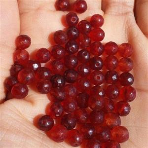 مهره سنگ عقیق سرخ یمن تراش جواهری صد در صد طبیعی سایز 6