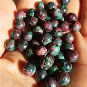 مهره سنگ روبی زئوسیت وارداتی کیفیت عالی سوراخ دار صد در صد طبیعی