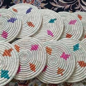 زیر قابلمه ای حصیری طرحدار ( کپوبافی) (پس کرایه)