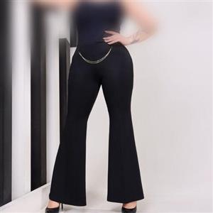 شلوار  اسپانیش زنجیر دار جنس دابل مازراتی مجلسی سایز  36 تا 54 دمپا گشاد بغل زیپ دار ایستایی خوب و مناسب برای بانوان