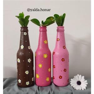 گلدان شیشه ای  بابونه