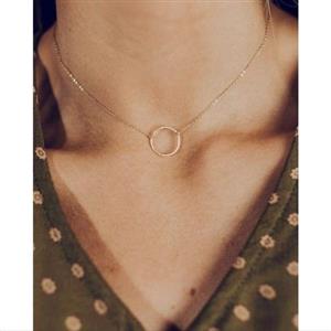گردنبند زنانه استیل حلقه طول کوتاه