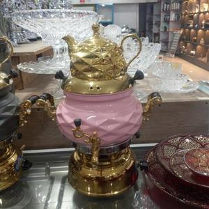 سماور پی ام تی ترموکوبل دار جنس برنج  رنگ طلایی ثابت میتوان از بدنه جدا روی گاز استفاده کرد ارسال رایگان