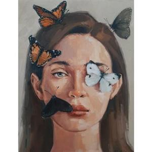 پذیرش سفارش نقاشی چهره رنگ روغن ابعاد 30 در 40