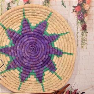 سینی حصیری رنگی طرحدار کد9