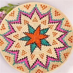 سینی حصیری رنگی طرحدار کد7
