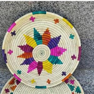 سینی حصیری رنگی طرحدار کد3