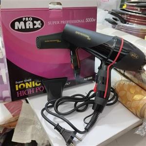 سشوار پرومکس 5000 وات مشکی با خطوط قرمز  دمندگی بالا