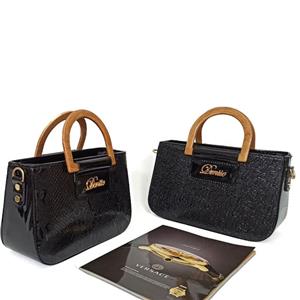 کیف مجلسی زنانه - ترکیبی - دنیز - زیبا و شیک -عسلی - کد (24)