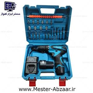 دریل پیچ بند شارژی 18 ولت ماکیتا دو باتری با لوازم مدل MAKITA 18W