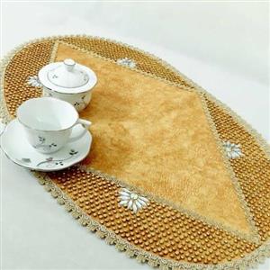 رومیزی مخمل بیضی سنگ دوزی