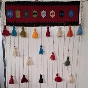 گلیم پرده سنتی سردری دستبافت دیوارکوب سنتی پشمی وآکرولیک