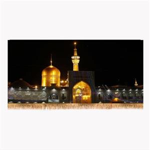 پرچم مخمل طرح حرم امام رضا (ع) کد 6827 سایز 140x300 سانتی متر