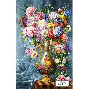 نخ و نقشه تابلو فرش گلدان درباری جدید  کد NG1528