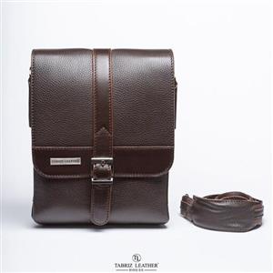 کیف رودوشی پاچ فلوتر .چرم طبیعی.کد51140F.قهوه ای .خانه چرم تبریز