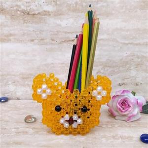 جامدادی رومیزی طرح خرس (دست ساز) لوازم تحریر فانتزی هدیه ماندگار و بادوام هدیه ای ارزان