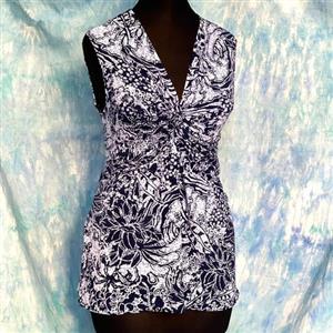 شومیز  آستین حلقه ای یقه گره ای از جنس ریون