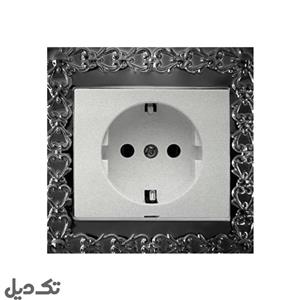 قاب پریز ارت دار مشکی متال مدل الماس آسیا الکتریک