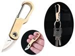 چاقوی آنباسینگ برنجی قابل استفاده به عنوان جاکلیدی Brass car key chain knife sharp self-defense portable 