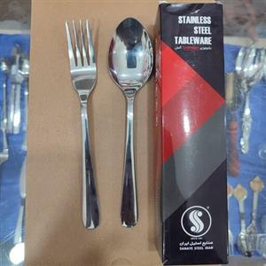 سرویس قاشق و چنگال 12 پارچه صنایع استیل ایران مدل پارما مدیوم