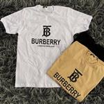 تیشرت یقه و آستین کشی برند burberry نخ پنبه گرم بالا